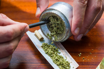 Rolling a hundred dollar joint