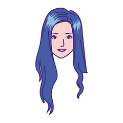 cartoon woman with long hair