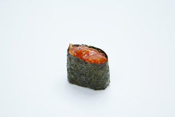 Japanese food restaurant, sushi maki on white background