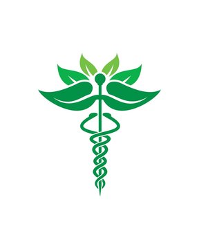 Leaf Caduceus Logo