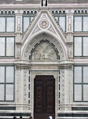 Close up of the detail of the Basilica of Santa Croce in Florence, Italy 