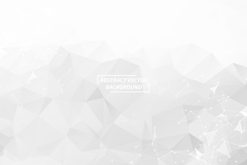 Abstract White Polygonal Space Background with Connecting Dots and Lines.  Connection structure. Vector science Futuristic HUD background.