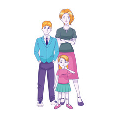 woman with teenager boy and little girl standing