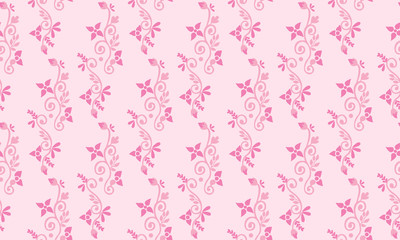 Unique floral pattern background for valentine, with leaf and pink flower modern design.