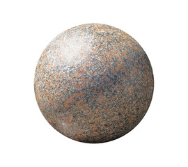 The decorative architectural element is a stone ball made of granite on a white background.