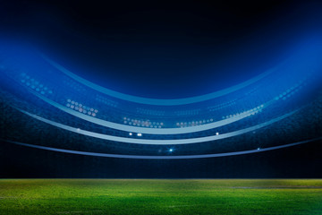 lights at night and stadium 3d render