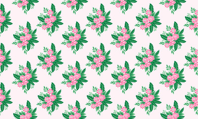 Valentine template design with leaf and flower elegant pattern background.