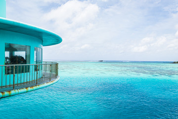 Observation Tower of Fish eye marine park, a famous snorkelling and diving spot in Guam