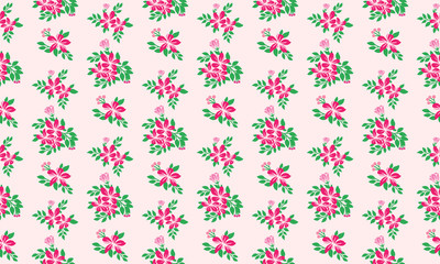 Floral pattern design background for Valentine card, with leaf and flower unique design.