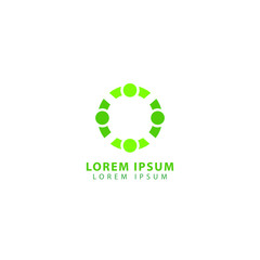 network connection logo vector. recycle symbol icon. green eco logo