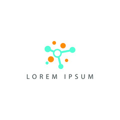Molecule symbol illustration. connection logo vector design template