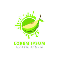 fresh fruit logo vector illustration. fresh fruit juice symbol icon
