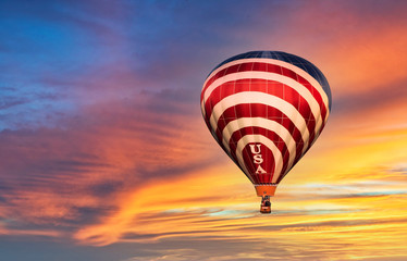 Red White And Blue USA Hot Air Balloon