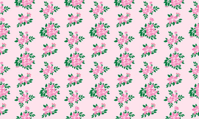 Floral pattern design background for Valentine card, with leaf and flower unique design.