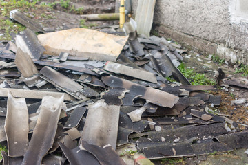 Burned out house after fire