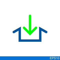 download icon with the down arrow.vector illutration