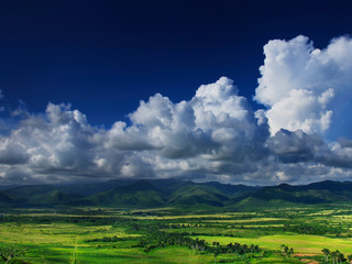 landscape with clouds. Valle De Los Ingenios. CUBA.
