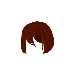 manga female hair style vector illustration. anime girl hair illustration design template