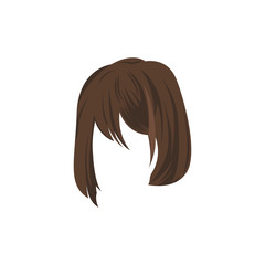 manga female hair style vector illustration. anime girl hair illustration design template