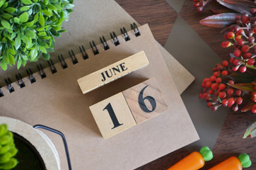 June 16, Cover natural Calendar, Appointment Date design.