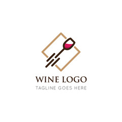 wine logo and icon vector illustration design template