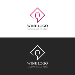Fototapeta premium wine logo and icon vector illustration design template