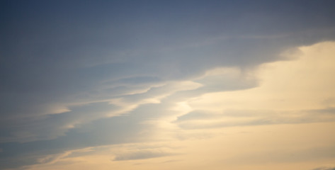 Fading sun in the clouds