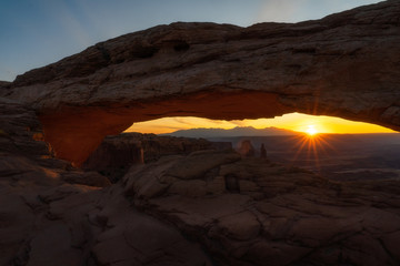 Sunrise at Mesa Arch in Canyonlands National Park - Moab Utah