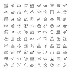 Commerce line icon set.