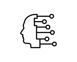 Machine learning line icon