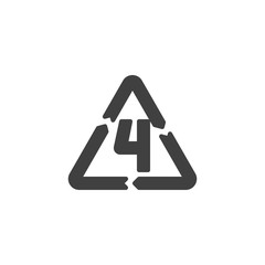 LDPE 4, industrial marking plastic vector icon. filled flat sign for mobile concept and web design. Low-density polyethylene glyph icon. Symbol, logo illustration. Vector graphics
