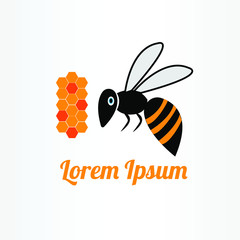 honey bee logo vector illustration. honey bee symbol icon