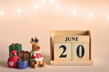 June 20, Christmas, Birthday with number cube design for background.