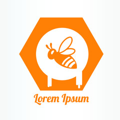 honey bee logo vector illustration. honey bee symbol icon