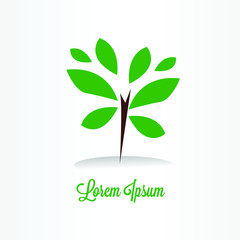 abstract green tree logo vector illustration. nature logo icon