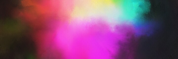 colorful and vibrant retro horizontal banner with very dark blue, pastel gray and neon fuchsia color