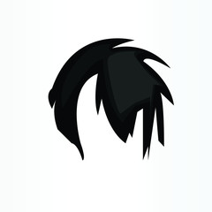 Graphic design hairstyle men Illustration vector On anime or comic style. man hair style logo vector
