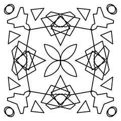 Geometric Mandala. Simple Mandala Shapes For Coloring Book. Decorative Round Ornaments.