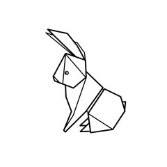 Line drawing, rabbit, minimalist style