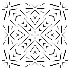 Geometric Mandala. Simple Mandala Shapes For Coloring Book. Decorative Round Ornaments.