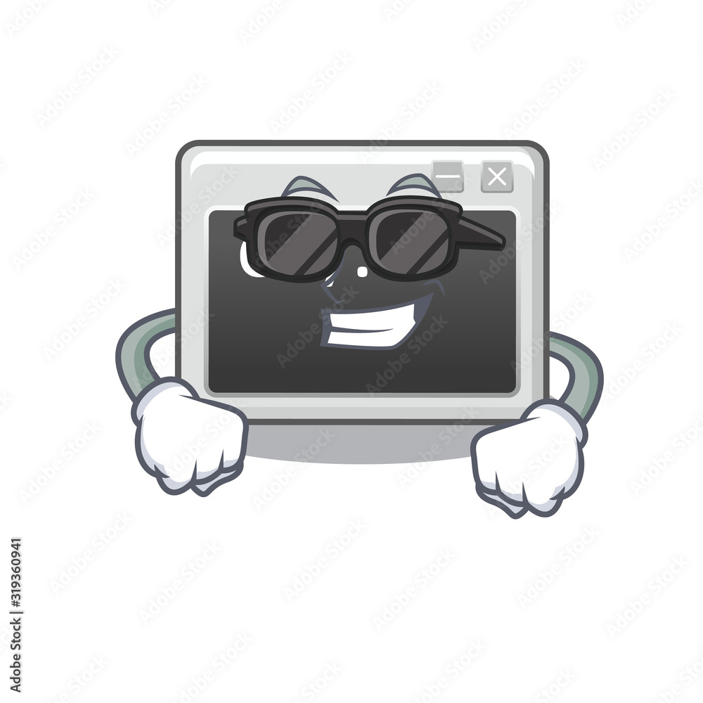 Sticker super cool command window character wearing black glasses