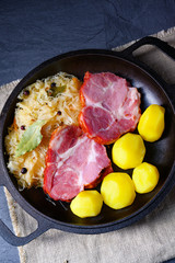 boiled sauerkraut and delicious saddle of pork
