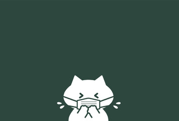 Fototapete 風邪・感染症予防・マスクイメージ素材:くしゃみをする猫