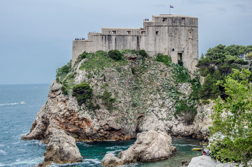 View of Fortresses Lovrijenac from Dubrovnik city walls, Dubrovnik, Croatia