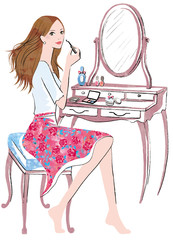 ドレッサーと女性