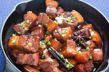 Pork belly in caramel - traditional Chinese food