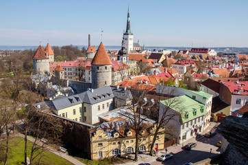 View of Tallinn Old Town in summer, Estonia