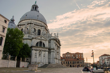 Basilica di Santa Maria della Salute at sunset, Venice, Italy