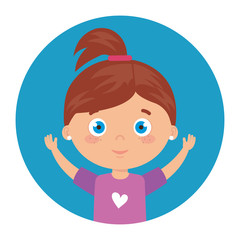 beautiful girl smiling with his hands up