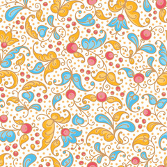 Hand drawn ornamental seamless pattern in medieval style.